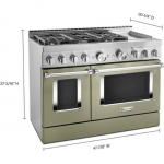 KitchenAid - 6.3 Cu. Ft. Freestanding Double Oven Gas True Convection Range with Self-Cleaning - Avocado Cream