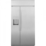 GE Profile - 28.7 Cu. Ft. Side-by-Side Built-In Smart Refrigerator with External Water & Ice Dispenser - Stainless steel