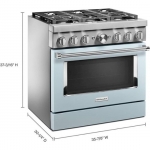 KitchenAid - 5.1 Cu. Ft. Freestanding Dual Fuel True Convection Range with Self-Cleaning - Misty Blue