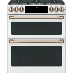 Café - 6.7 Cu. Ft. Slide-In Double Oven Gas True Convection Range with Built-In WiFi - Matte White