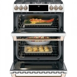 Café - 6.7 Cu. Ft. Slide-In Double Oven Gas True Convection Range with Built-In WiFi - Matte White