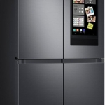 Samsung - 23 cu. ft. Smart Counter Depth 4-Door Flex™ Refrigerator with Family Hub™ & Beverage Center - Black Stainless Steel