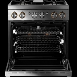 JennAir - RISE 4.1 Cu. Ft. Self-Cleaning Freestanding Dual Fuel Convection Range - Stainless steel