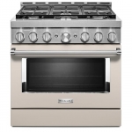 KitchenAid - Commercial-Style 5.1 Cu. Ft. Slide-In Gas True Convection Range with Self-Cleaning - Milkshake