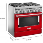 KitchenAid - 5.1 Cu. Ft. Freestanding Dual Fuel True Convection Range with Self-Cleaning - Passion Red