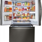 LG - 21.9 Cu. Ft. French Door-in-Door Counter-Depth Smart Refrigerator with InstaView - Black Stainless Steel
