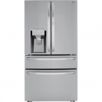 LG - 29.5 Cu. Ft. 4-Door French Door Smart Refrigerator with Door-in-Door and Craft Ice - Stainless steel