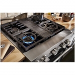 KitchenAid - Commercial-Style 4.1 Cu. Ft. Slide-In Gas True Convection Range with Self-Cleaning - Imperial Black