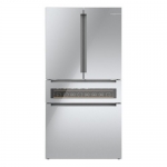 Bosch - 800 Series 20 Cu. Ft. 4-Door French Door Counter-Depth Smart Refrigerator with Beverage Cooler Drawer - Stainless steel