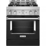 KitchenAid - Commercial-Style 4.1 Cu. Ft. Slide-In Gas True Convection Range with Self-Cleaning - Imperial Black