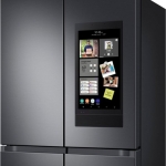 Samsung - 23 cu. ft. Smart Counter Depth 4-Door Flex™ Refrigerator with Family Hub™ & Beverage Center - Black Stainless Steel