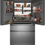 Café - Modern Glass 27.8 Cu. Ft. 4-Door French Door Smart Refrigerator - Platinum Glass