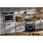 KitchenAid - Commercial-Style 4.1 Cu. Ft. Slide-In Gas True Convection Range with Self-Cleaning - Imperial Black