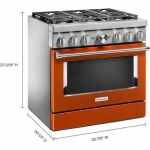 KitchenAid - 5.1 Cu. Ft. Freestanding Dual Fuel True Convection Range with Self-Cleaning - Scorched Orange