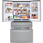 LG - 29.5 Cu. Ft. 4-Door French Door Smart Refrigerator with Door-in-Door and Craft Ice - Stainless steel