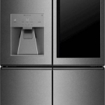 LG - SIGNATURE 22.8 Cu. Ft. French Door-in-Door Counter-Depth Smart Refrigerator with InstaView - Textured Steel