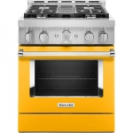 KitchenAid - Commercial-Style 4.1 Cu. Ft. Slide-In Gas True Convection Range with Self-Cleaning - Yellow Pepper