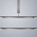 Package - Bosch - 800 Series 20.5 Cu. Ft. 4-Door French Door Counter-Depth Smart Refrigerator - Stainless steel + 3 more items