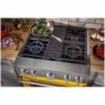 KitchenAid - Commercial-Style 4.1 Cu. Ft. Slide-In Gas True Convection Range with Self-Cleaning - Yellow Pepper