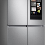 Samsung - 23 cu. ft. Smart Counter Depth 4-Door Flex™ Refrigerator with Family Hub™ & Beverage Center - Stainless steel
