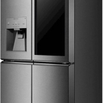 LG - SIGNATURE 22.8 Cu. Ft. French Door-in-Door Counter-Depth Smart Refrigerator with InstaView - Textured Steel