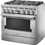 KitchenAid - 5.1 Cu. Ft. Freestanding Dual Fuel True Convection Range with Self-Cleaning - Stainless steel