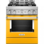 KitchenAid - Commercial-Style 4.1 Cu. Ft. Slide-In Gas True Convection Range with Self-Cleaning - Yellow Pepper