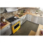 KitchenAid - Commercial-Style 4.1 Cu. Ft. Slide-In Gas True Convection Range with Self-Cleaning - Yellow Pepper