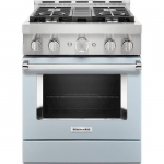 KitchenAid - Commercial-Style 4.1 Cu. Ft. Slide-In Gas True Convection Range with Self-Cleaning - Misty Blue