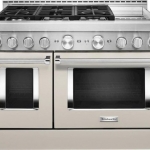 KitchenAid - 6.3 Cu. Ft. Freestanding Double Oven Gas True Convection Range with Self-Cleaning and Griddle - Milkshake