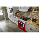 KitchenAid - Commercial-Style 4.1 Cu. Ft. Slide-In Gas True Convection Range with Self-Cleaning - Passion Red