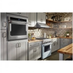 KitchenAid - Commercial-Style 4.1 Cu. Ft. Slide-In Gas True Convection Range with Self-Cleaning - Misty Blue