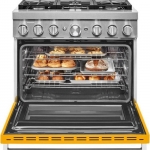 KitchenAid - 5.1 Cu. Ft. Freestanding Dual Fuel True Convection Range with Self-Cleaning - Yellow Pepper