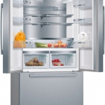Package - Bosch - 800 Series 21 Cu. Ft. French Door Counter-Depth Smart Refrigerator - Stainless steel + 3 more items