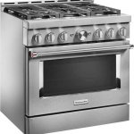 KitchenAid - Commercial-Style 5.1 Cu. Ft. Slide-In Gas True Convection Range with Self-Cleaning - Stainless steel