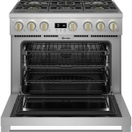 Monogram - 5.7 Cu. Ft. Freestanding Dual Fuel Convection Range with Self-Clean, Built-In Wi-Fi, and 6 Burners - Stainless steel