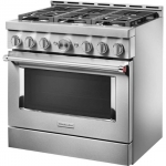 KitchenAid - Commercial-Style 5.1 Cu. Ft. Slide-In Gas True Convection Range with Self-Cleaning - Stainless steel