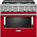 KitchenAid - Commercial-Style 5.1 Cu. Ft. Slide-In Gas True Convection Range with Self-Cleaning - Passion Red