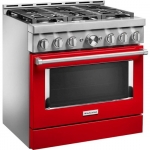 KitchenAid - Commercial-Style 5.1 Cu. Ft. Slide-In Gas True Convection Range with Self-Cleaning - Passion Red