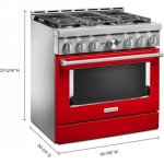 KitchenAid - Commercial-Style 5.1 Cu. Ft. Slide-In Gas True Convection Range with Self-Cleaning - Passion Red