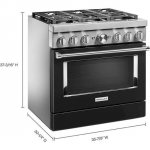 KitchenAid - 5.1 Cu. Ft. Freestanding Dual Fuel True Convection Range with Self-Cleaning - Imperial Black