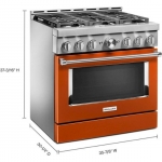 KitchenAid - Commercial-Style 5.1 Cu. Ft. Slide-In Gas True Convection Range with Self-Cleaning - Scorched Orange