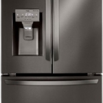 LG - 22 Cu. Ft. 4-Door French Door Counter-Depth Smart Refrigerator with External Tall Ice and Water - Black Stainless Steel