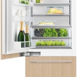 Fisher & Paykel - 30in. 12.1 cu.ft. Bottom-Freezer Built-In Column Refrigerator with White Interior and Internal Ice and Water - Custom Panel Ready