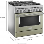 KitchenAid - Commercial-Style 5.1 Cu. Ft. Slide-In Gas True Convection Range with Self-Cleaning - Avocado Cream