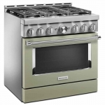 KitchenAid - Commercial-Style 5.1 Cu. Ft. Slide-In Gas True Convection Range with Self-Cleaning - Avocado Cream