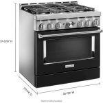 KitchenAid - Commercial-Style 5.1 Cu. Ft. Slide-In Gas True Convection Range with Self-Cleaning - Imperial Black