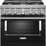 KitchenAid - Commercial-Style 5.1 Cu. Ft. Slide-In Gas True Convection Range with Self-Cleaning - Imperial Black