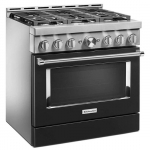 KitchenAid - Commercial-Style 5.1 Cu. Ft. Slide-In Gas True Convection Range with Self-Cleaning - Imperial Black