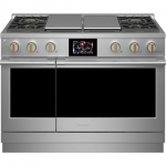 Monogram - 8.25 Cu. Ft. Freestanding Double Oven Dual Fuel Convection Range with Self-Clean, Built-In Wi-Fi, and 4 Burners - Stainless steel